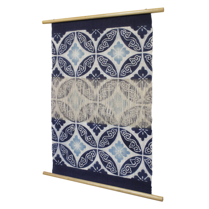 麻タペストリー ほぐし 七宝花菱 藍染 Ionoストア 麻タペストリー ほぐし 七宝花菱 藍染 Ionoストア